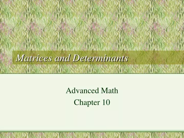 matrices and determinants