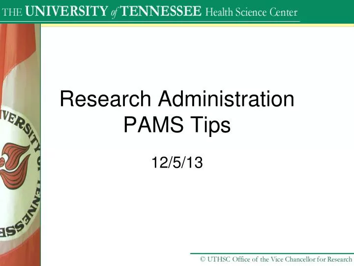 research administration pams tips