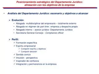 posicionamiento estrat gico del departamento jur dico alineaci n con los objetivos de la empresa