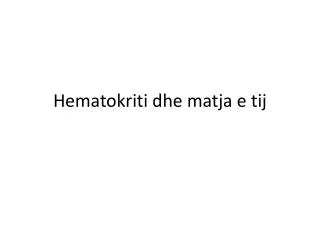 hematokriti dhe matja e tij