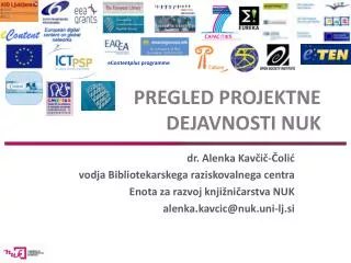 pregled projektne dejavnosti nuk