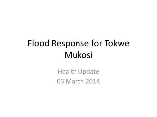 Flood Response for Tokwe Mukosi
