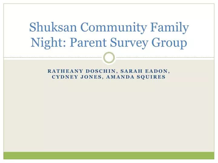 shuksan community family night parent survey group