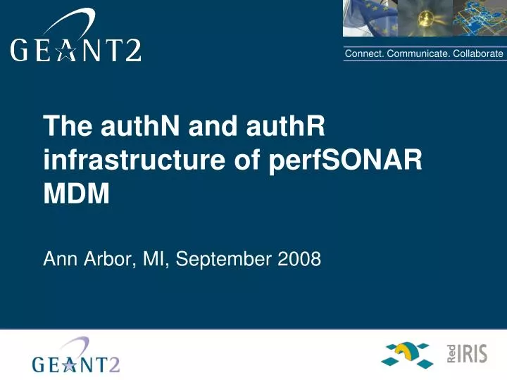the authn and authr infrastructure of perfsonar mdm