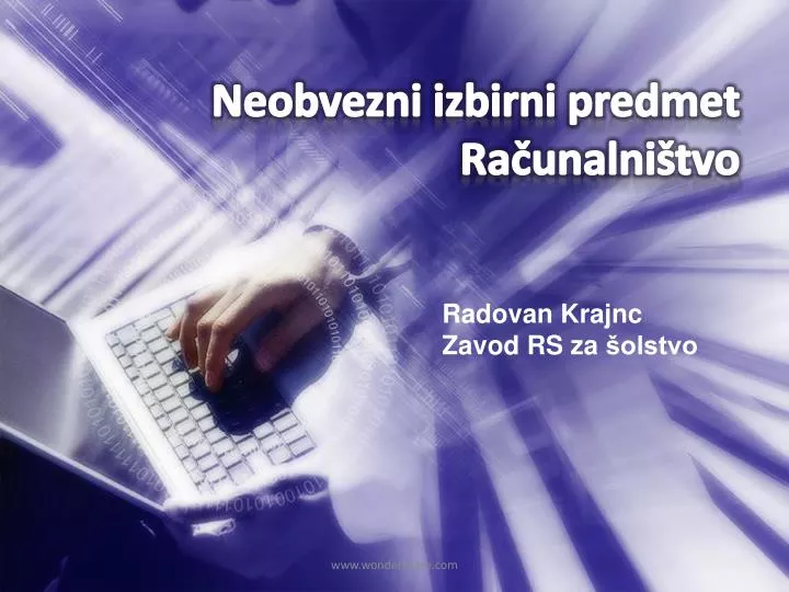 neobvezni izbirni predmet ra unalni tvo