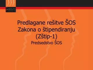 predlagane re itve os zakona o tipendiranju z tip 1