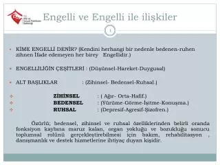 engelli ve engelli ile ili kiler