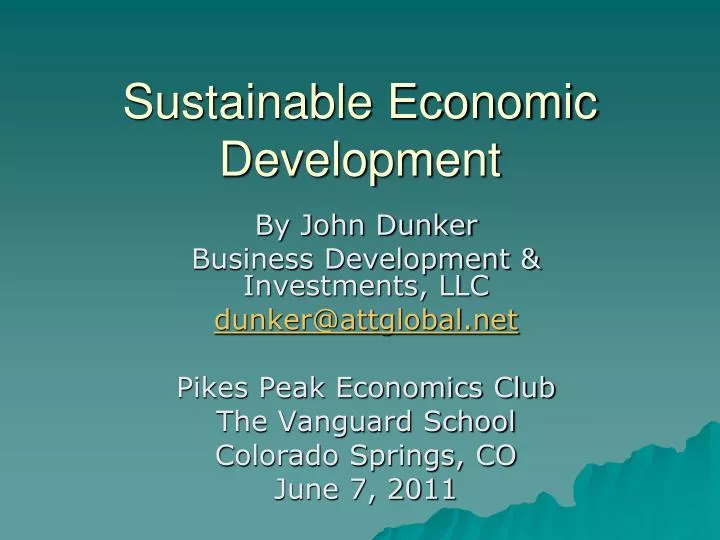 sustainable economic development