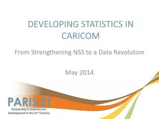 DEVELOPING STATISTICS IN CARICOM