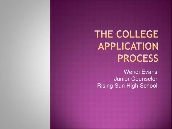 the college application process
