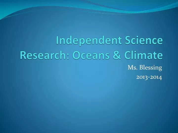 independent science research oceans climate