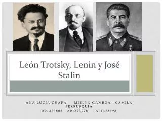 le n trotsky l enin y j os s talin