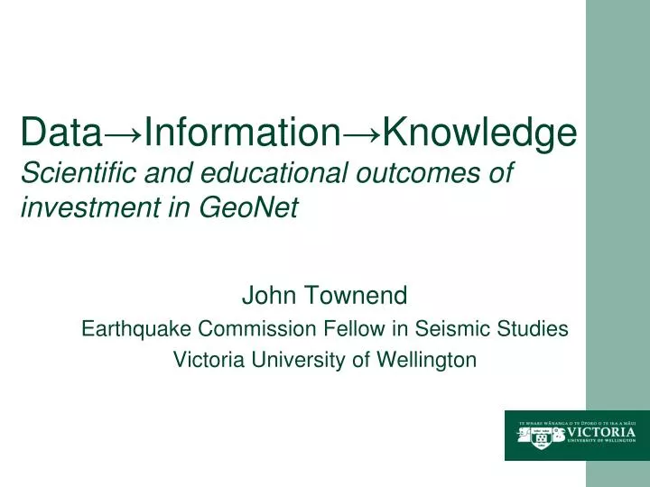 data information knowledge scientific and educational outcomes of investment in geonet
