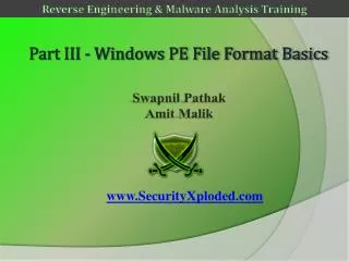 Part III - Windows PE File Format Basics