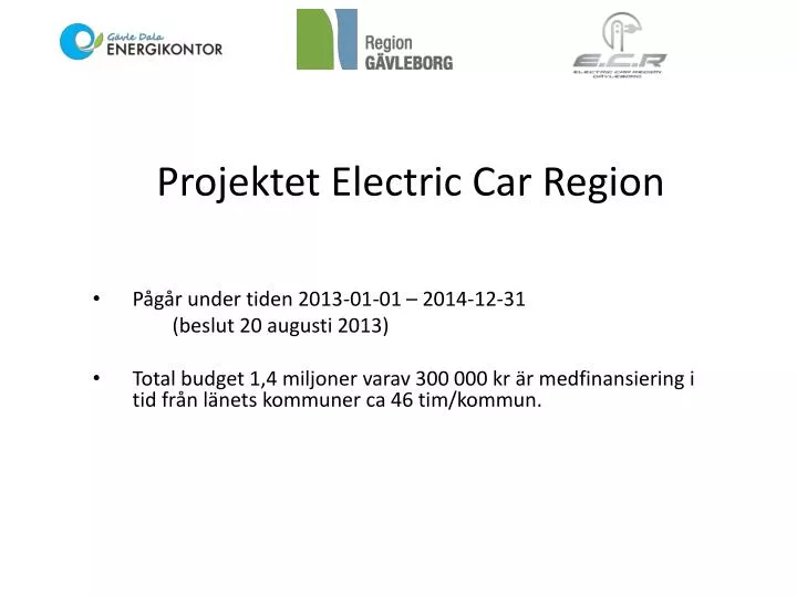 projektet electric car region