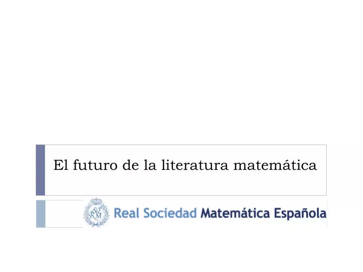 el futuro de la literatura matem tica