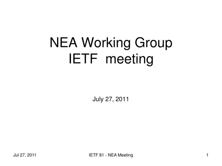 nea working group ietf meeting