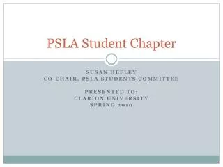 PSLA Student Chapter