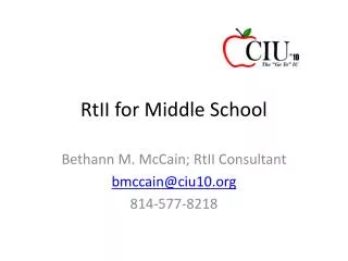 RtII for Middle School