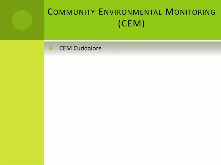 community environmental monitoring cem