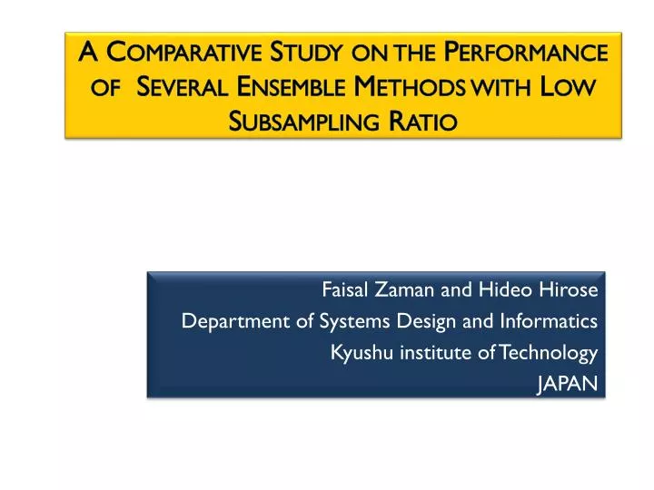 a comparative study on the performance of several ensemble methods with low subsampling ratio