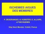 ISCHEMIES AIGUES DES MEMBRES - slide 1