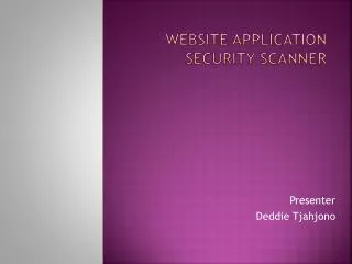 Website Application Security Scanner