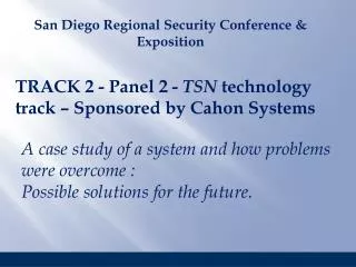 TRACK 2 - Panel 2 - TSN technology track – Sponsored by Cahon Systems