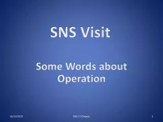 SNS Visit