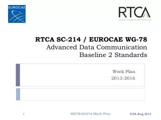 RTCA SC-214 / EUROCAE WG-78 Advanced Data Communication Baseline 2 Standards