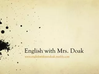 English with Mrs. Doak
