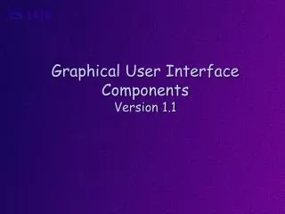 Graphical User Interface Components Version 1.1