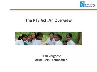 The RTE Act: An Overview