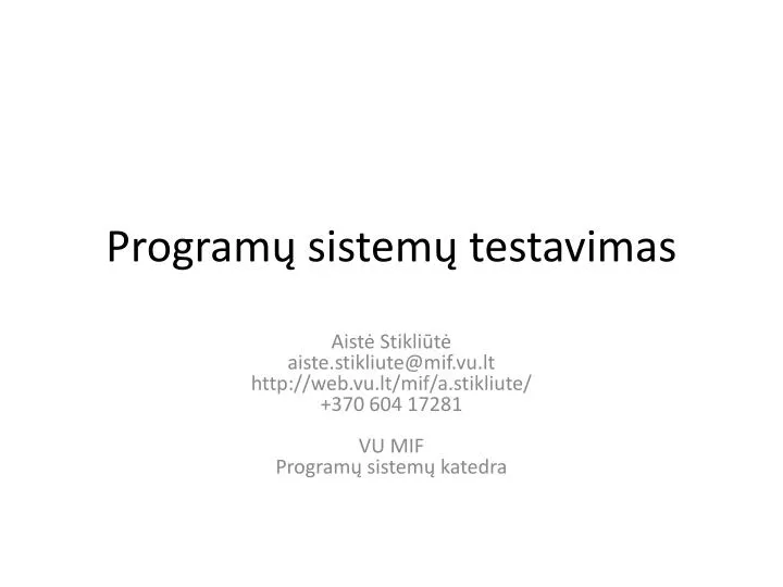 program sistem testavimas