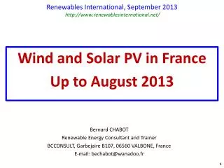 Renewables International, September 2013 renewablesinternational/