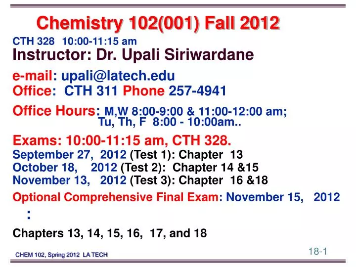 chemistry 102 001 fall 2012
