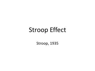 Stroop Effect