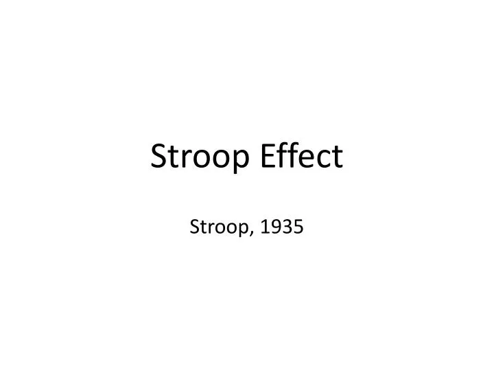 stroop effect