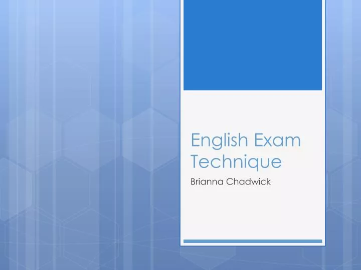 english exam technique