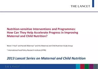 Nutrition-sensitive Interventions and Programmes :