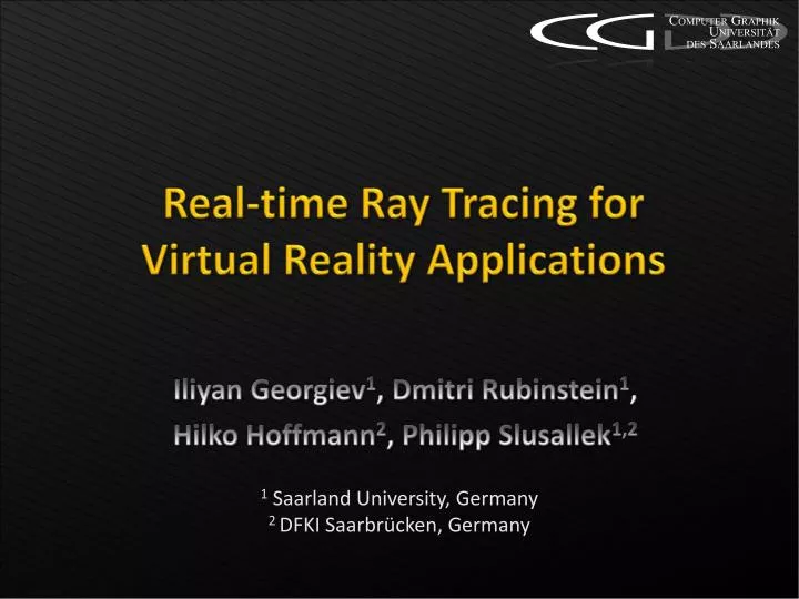 real time ray tracing for virtual reality applications