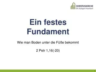 ein festes fundament