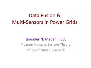 Data F usion &amp; Multi-Sensors in Power Grids