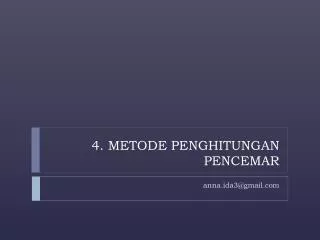 4 metode penghitungan pencemar
