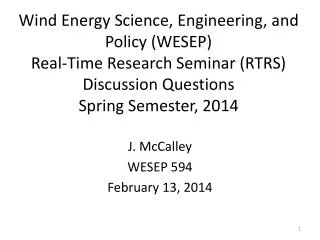 J. McCalley WESEP 594 February 13, 2014