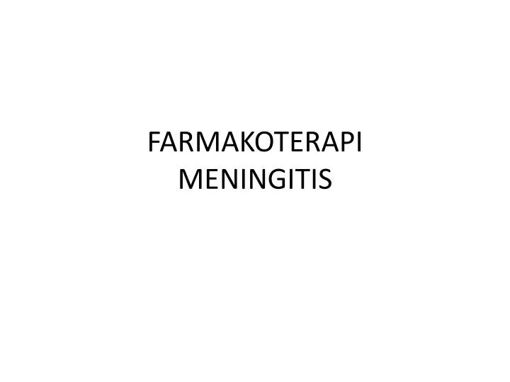 farmakoterapi meningitis