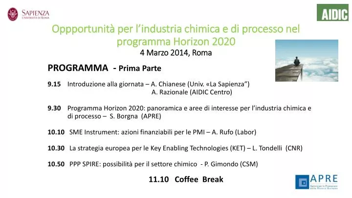 oppportunit per l industria chimica e di processo nel programma horizon 2020 4 marzo 2014 roma