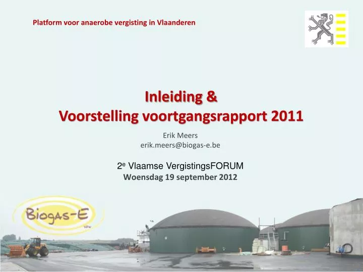 inleiding voorstelling voortgangsrapport 2011