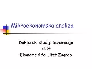 doktorski studij generacija 20 14 ekonomski fakultet zagreb