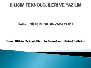 b l m teknoloj ler ve yazilim